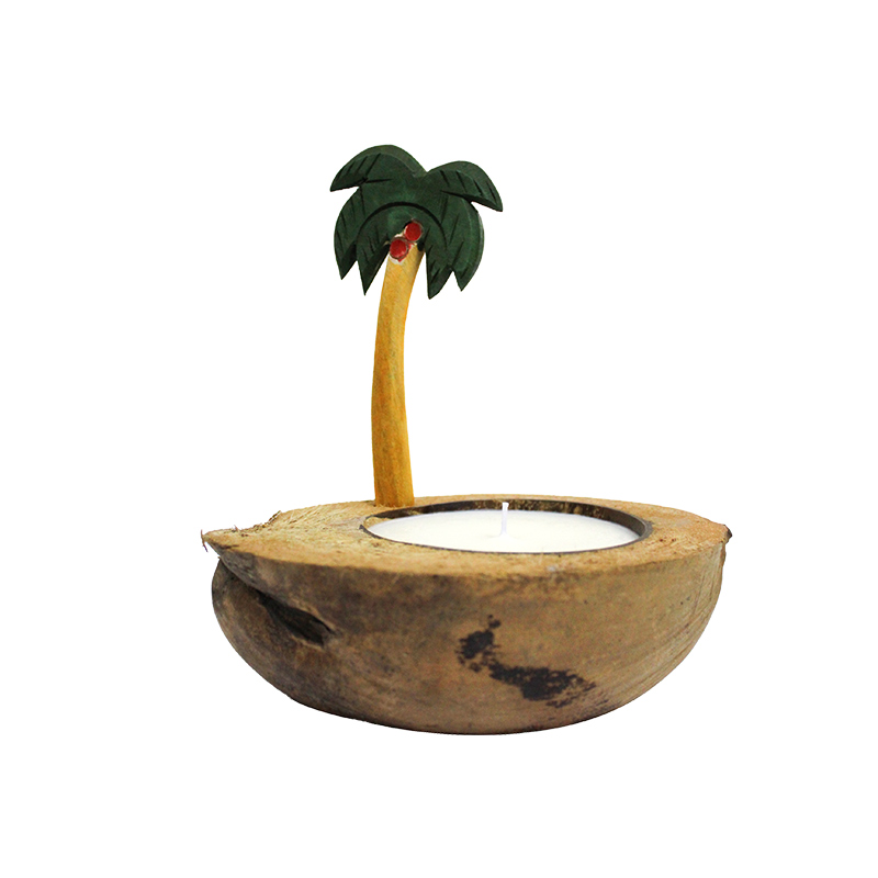 Lumanare cu barca cu aromaterapie cu copac de cocos